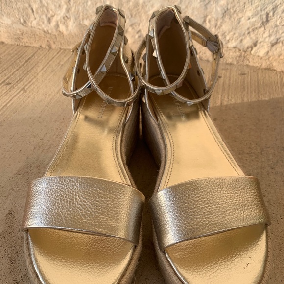 Mark Fisher Soft Gold Studded Ankle Wrap Platform - Picture 2 of 8